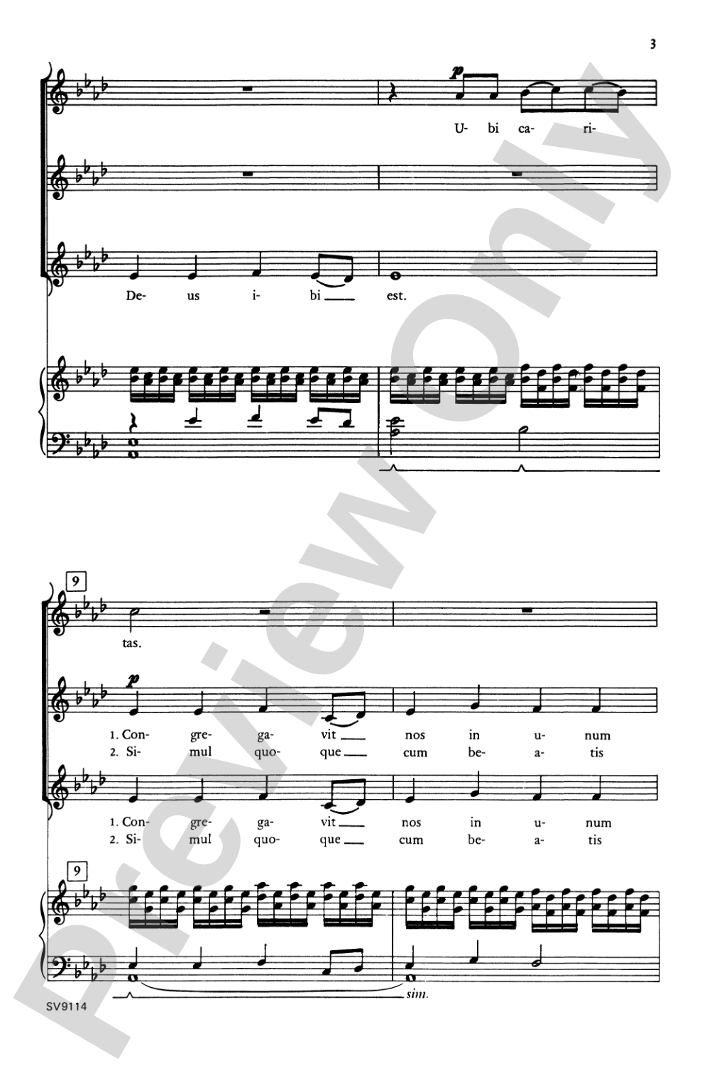 Ubi Caritas: SSA Choral Octavo