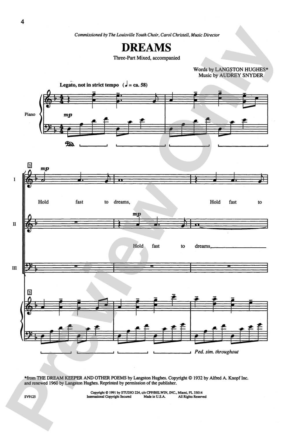 Dreams: 3-Part Mixed Choral Octavo