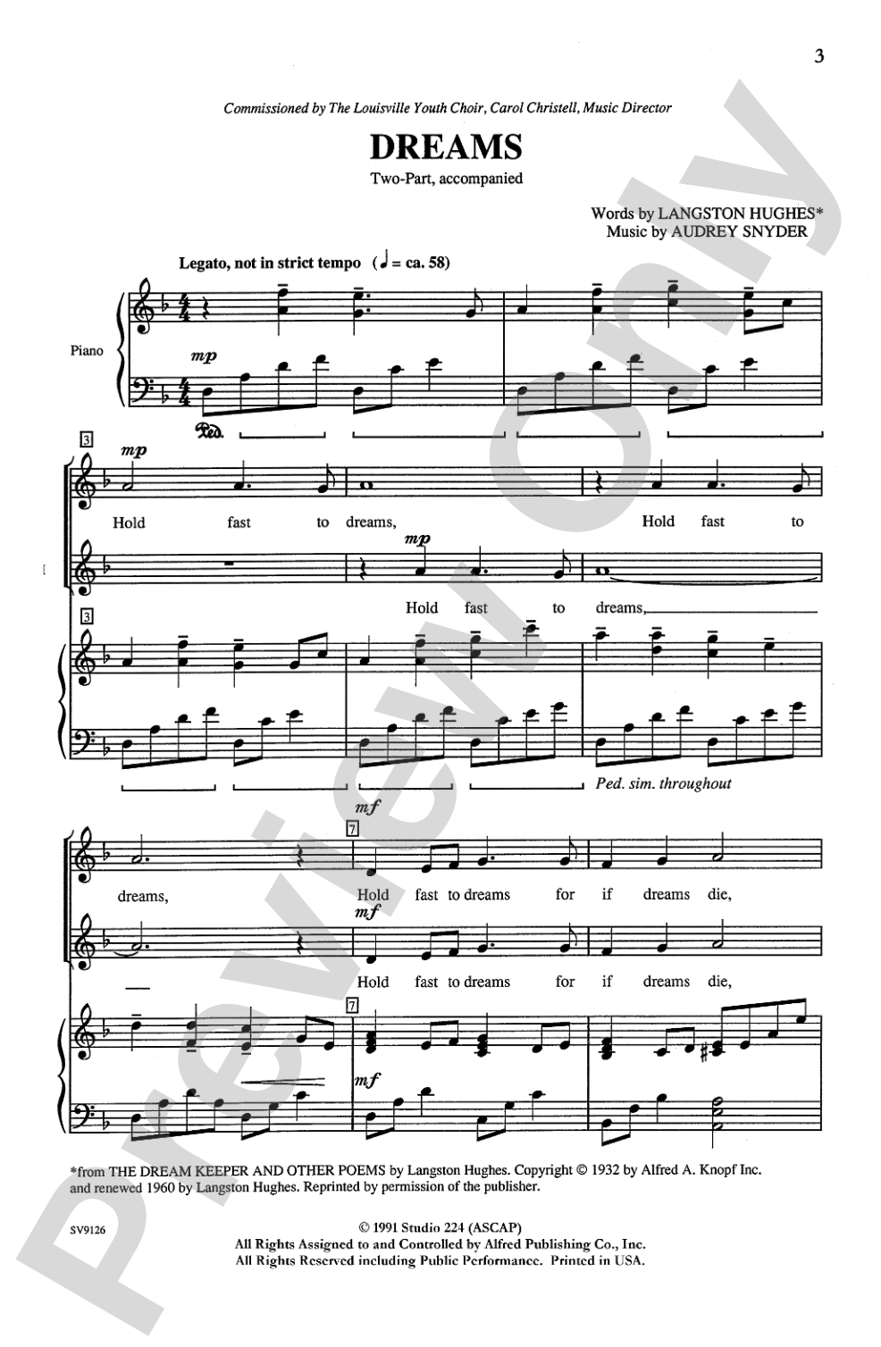 Dreams: 2-Part Choral Octavo