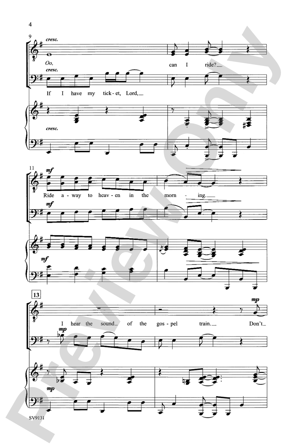 If I Have My Ticket: TTB Choral Octavo