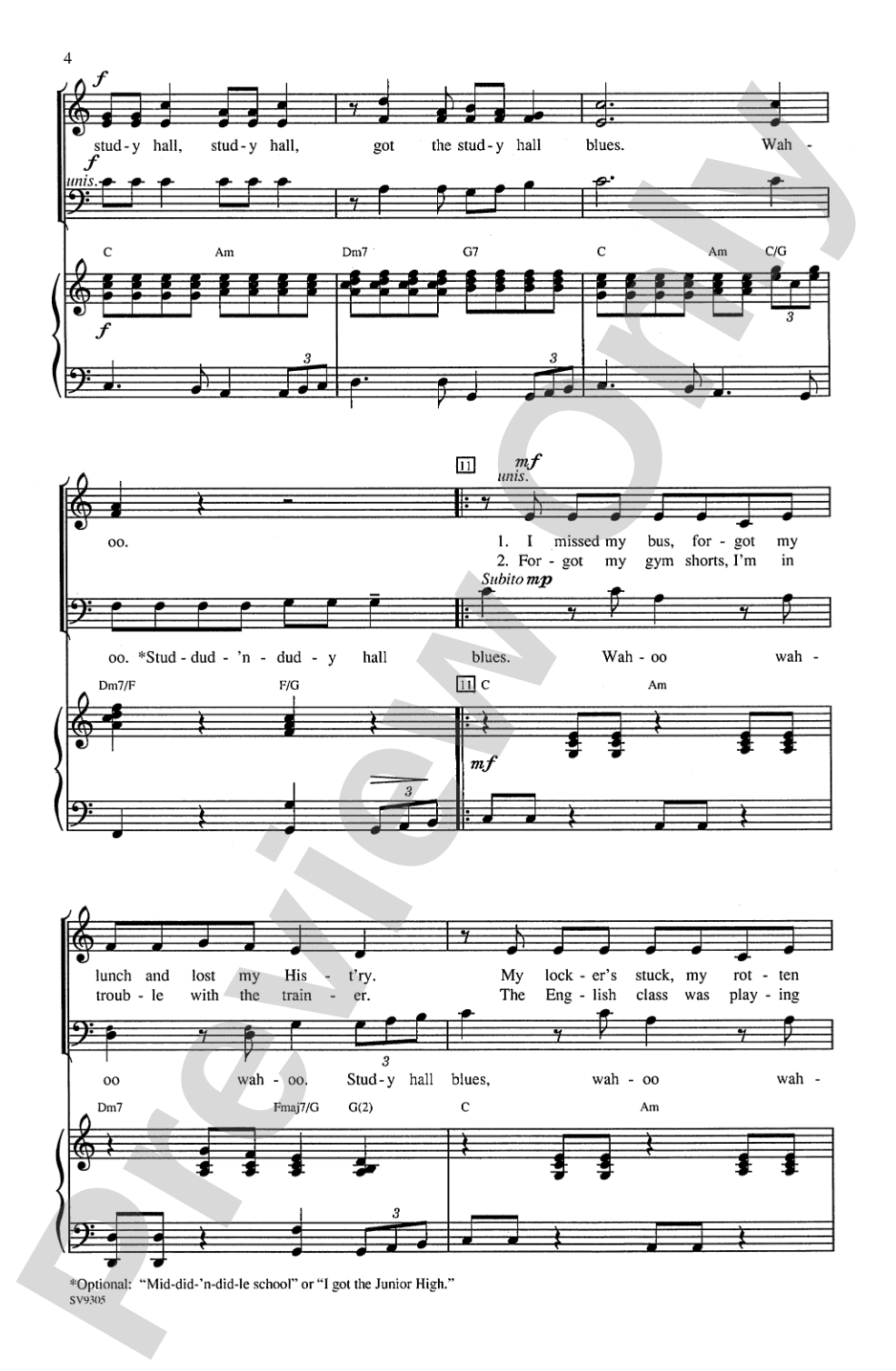 Study Hall Blues: 3-Part Mixed Choral Octavo