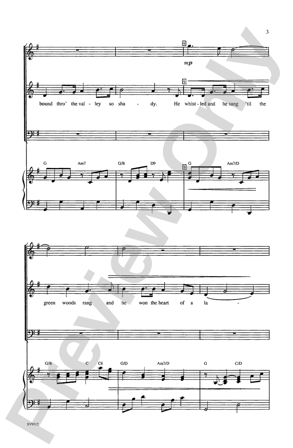 The Gypsy Rover: 3-Part Mixed Choral Octavo