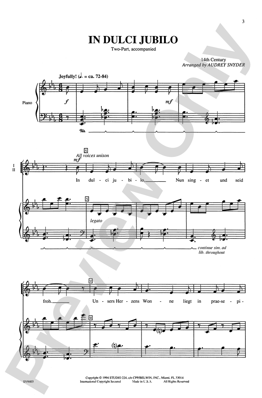 In Dulci Jubilo: 2-Part Choral Octavo