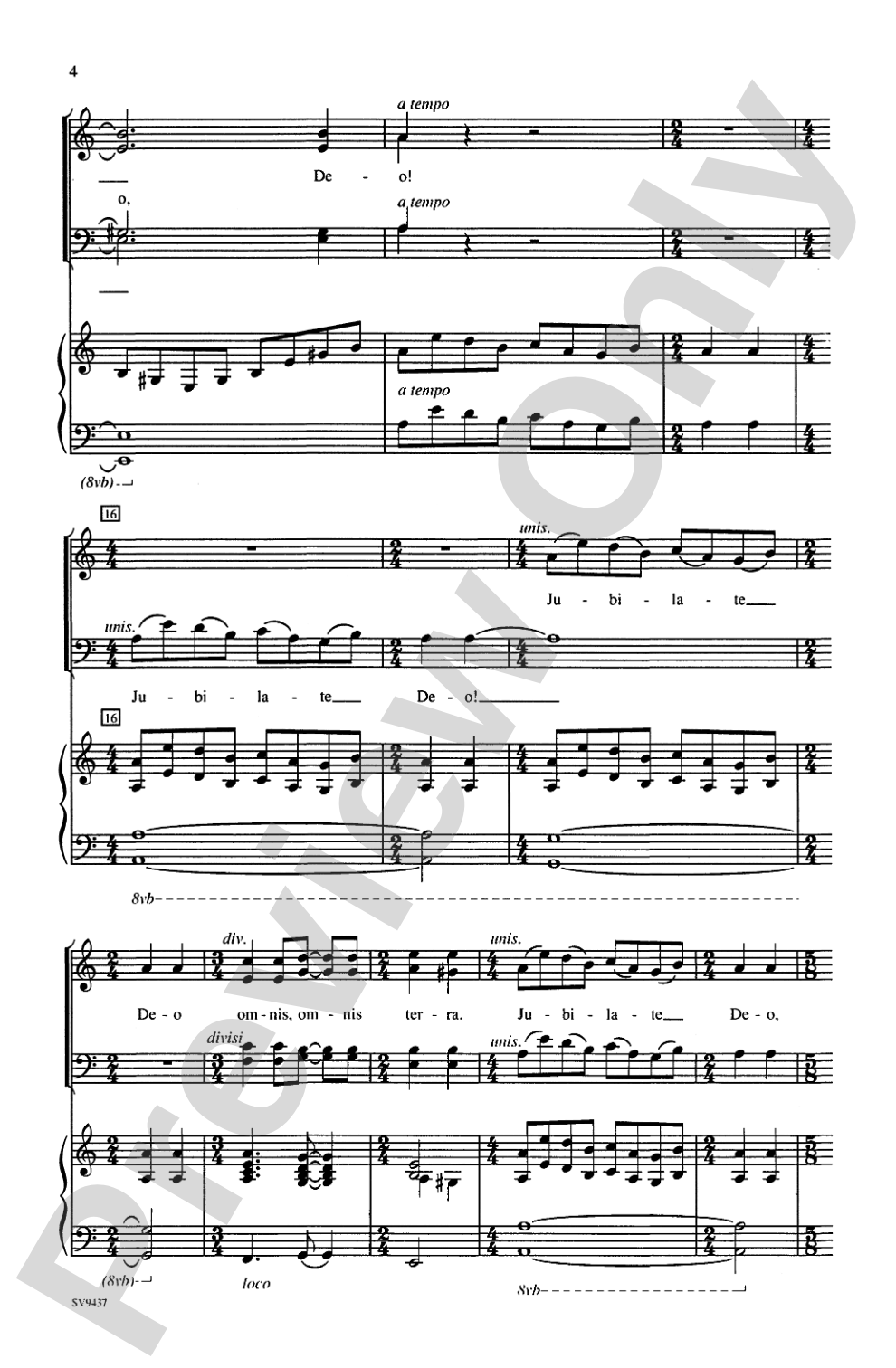 Jubilate Deo: SATB Choral Octavo
