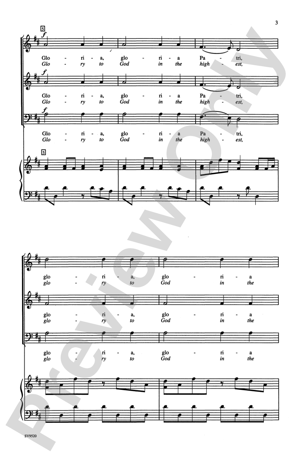 Gloria: SAB Choral Octavo
