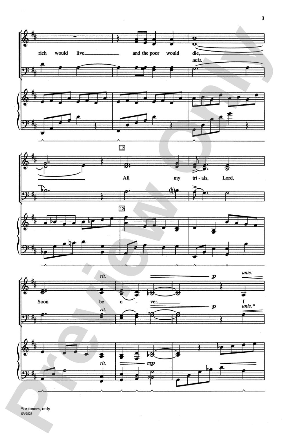 All My Trials: SATB Choral Octavo