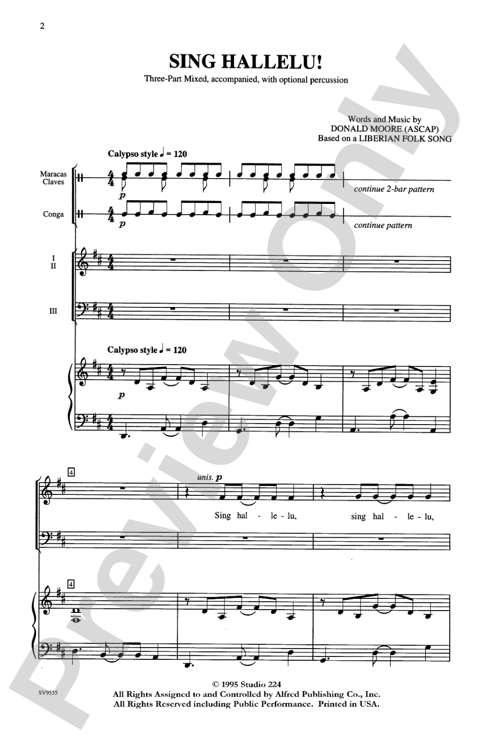 Sing Hallelu!: 3-Part Mixed Choral Octavo