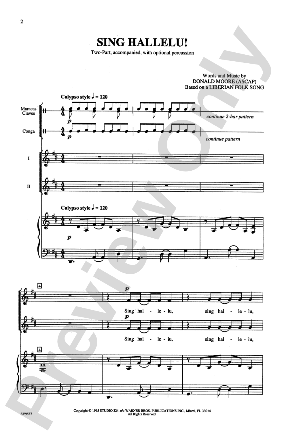 Sing Hallelu!: 2-Part Choral Octavo