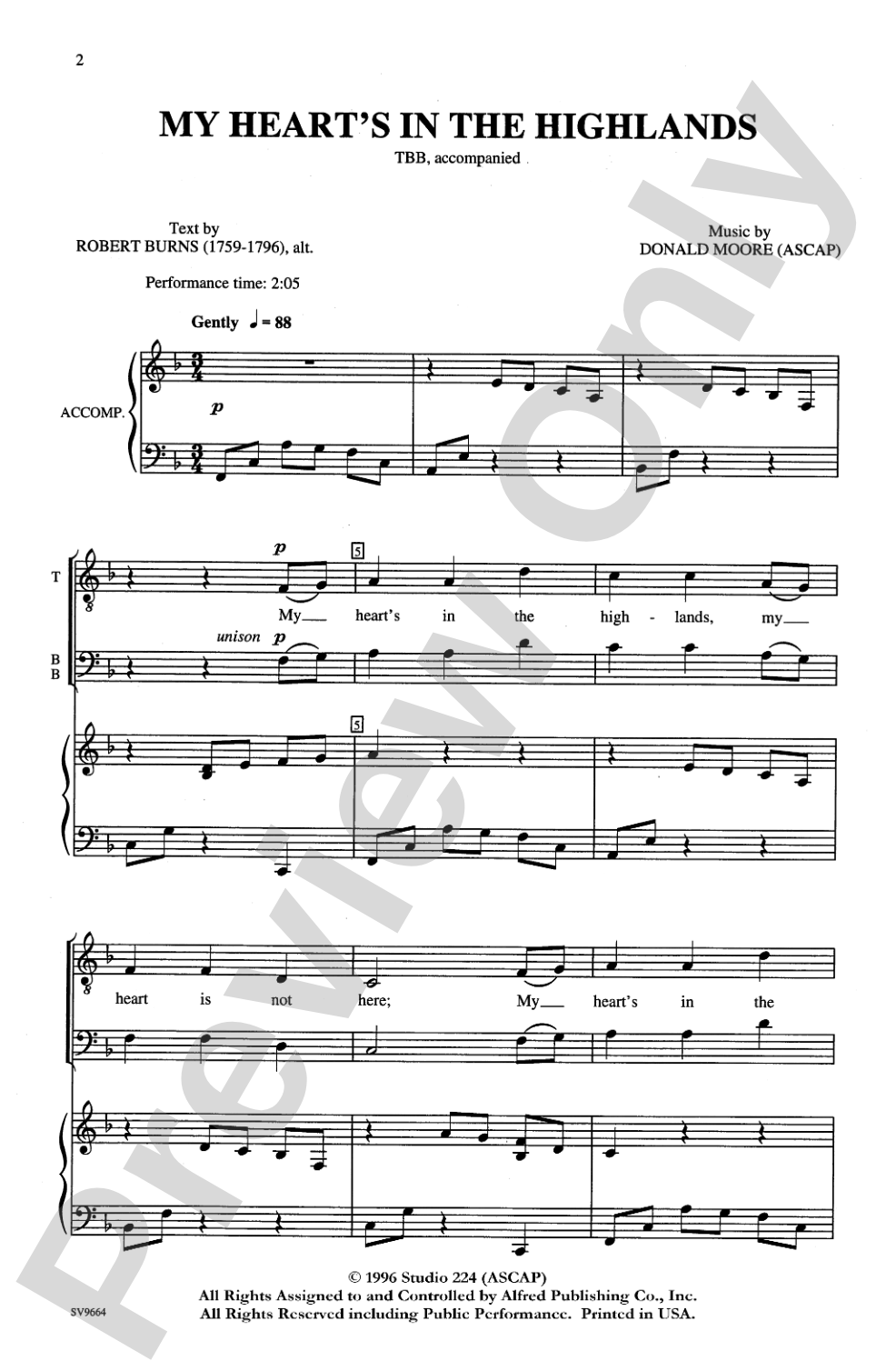 My Heart's in the Highlands: TTB Choral Octavo