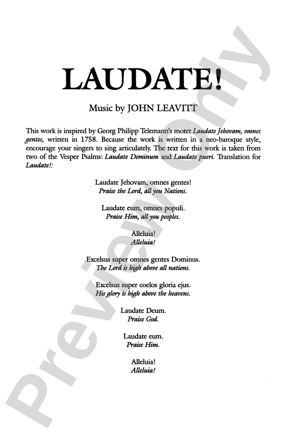 Laudate!: SATB Choral Octavo