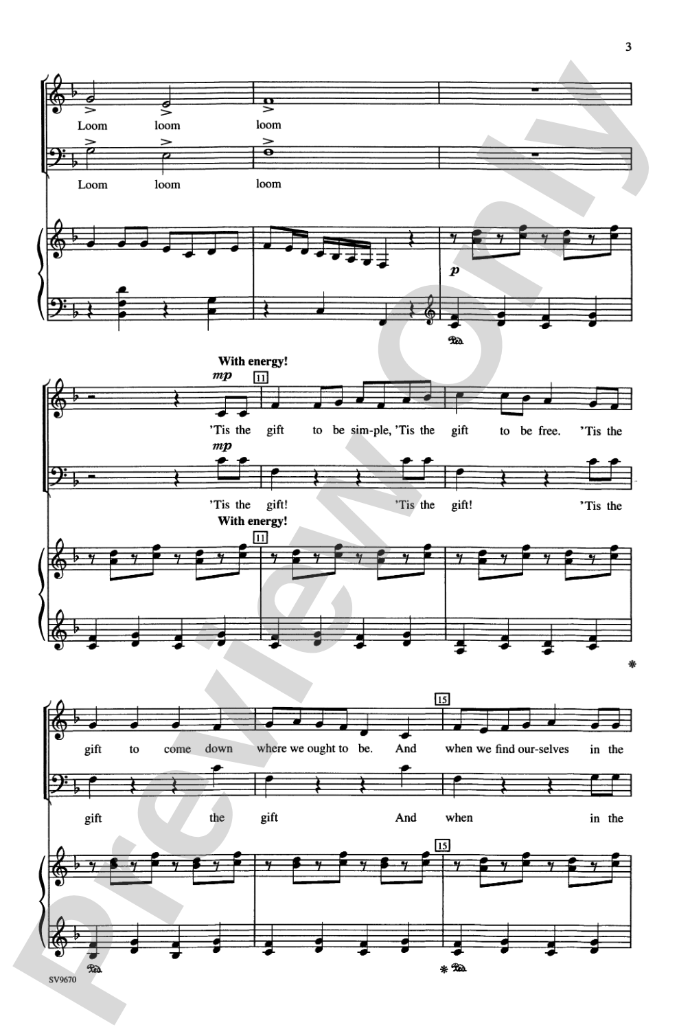 Simple Gifts: SAB Choral Octavo