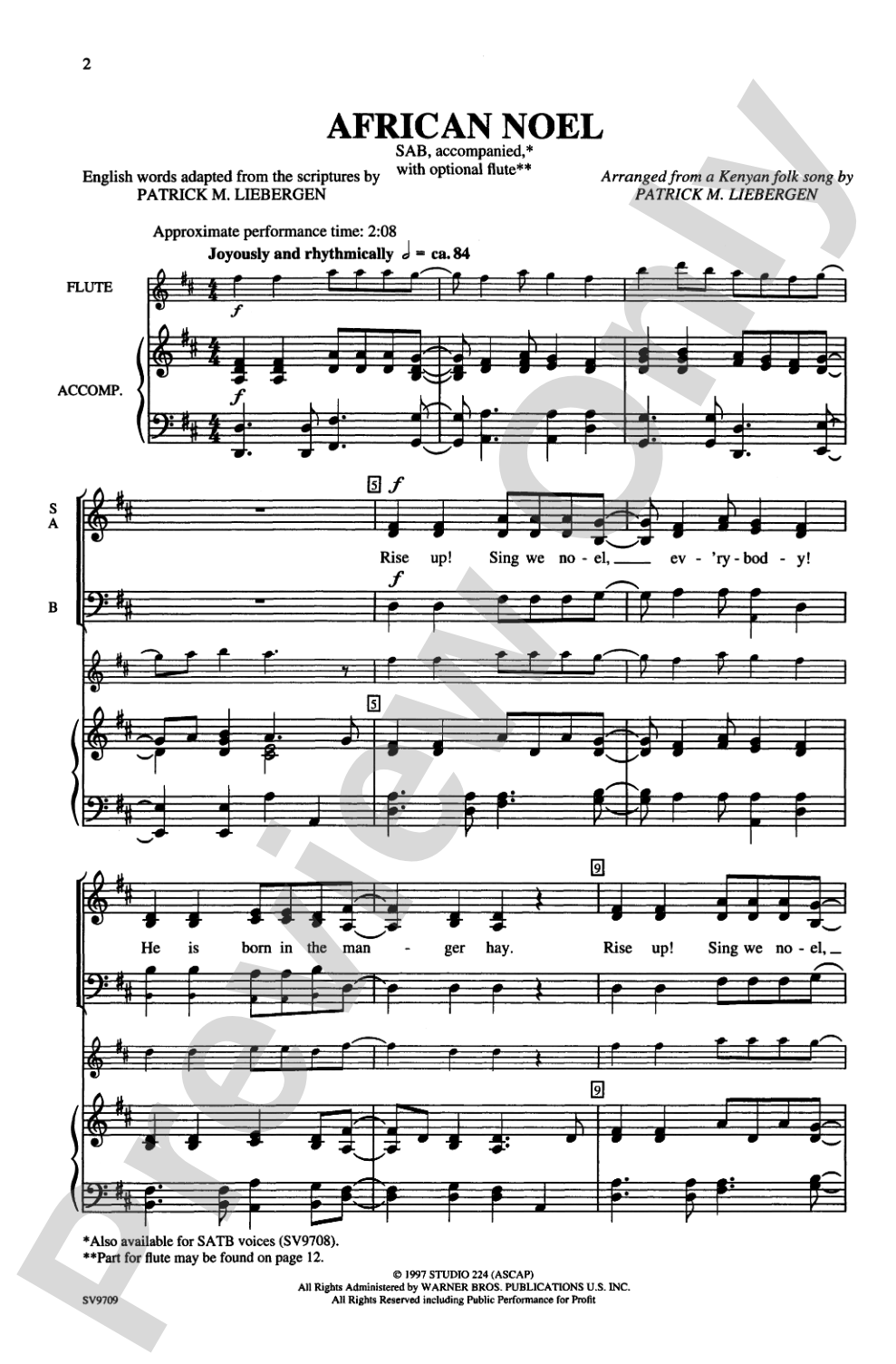 African Noel: SAB Choral Octavo