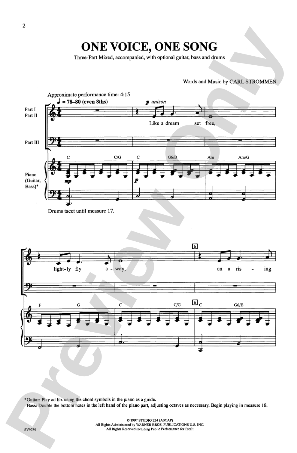 One Voice, One Song: 3-Part Mixed Choral Octavo