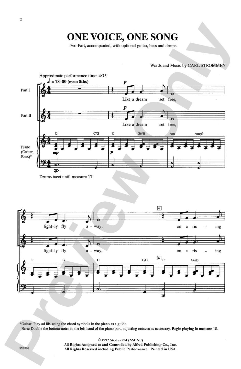 One Voice, One Song: 2-Part Choral Octavo