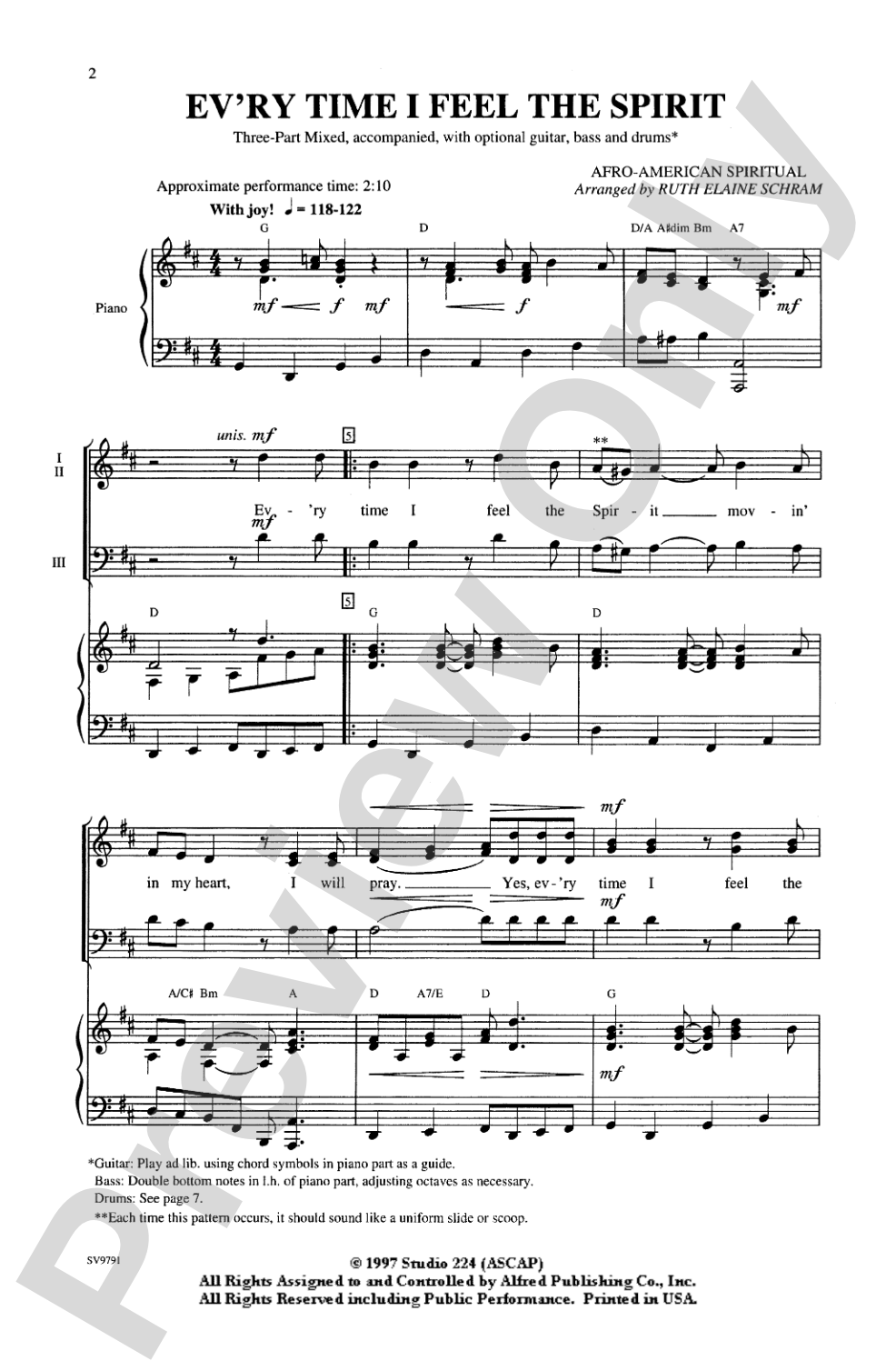 Ev'ry Time I Feel the Spirit: 3-Part Mixed Choral Octavo