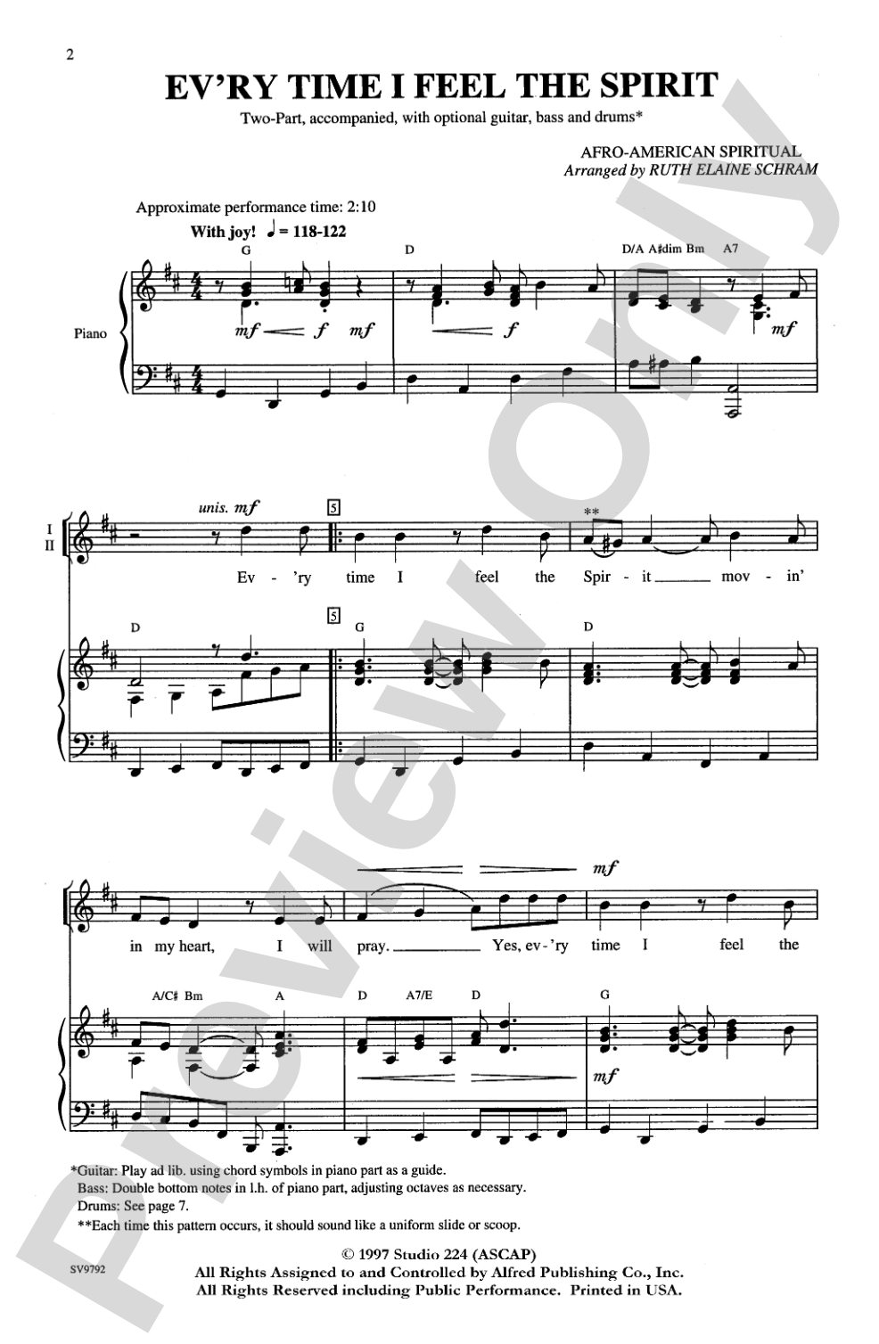 Ev'ry Time I Feel the Spirit: 2-Part Choral Octavo