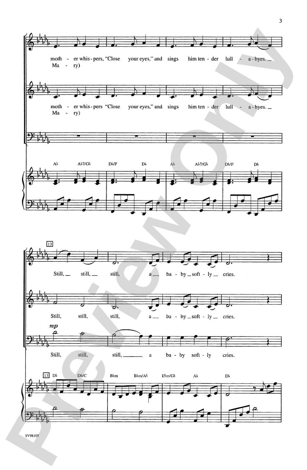 Still, Still, Still: 3-Part Mixed Choral Octavo