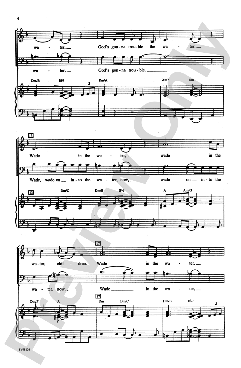 Wade in the Water: 3-Part Mixed Choral Octavo