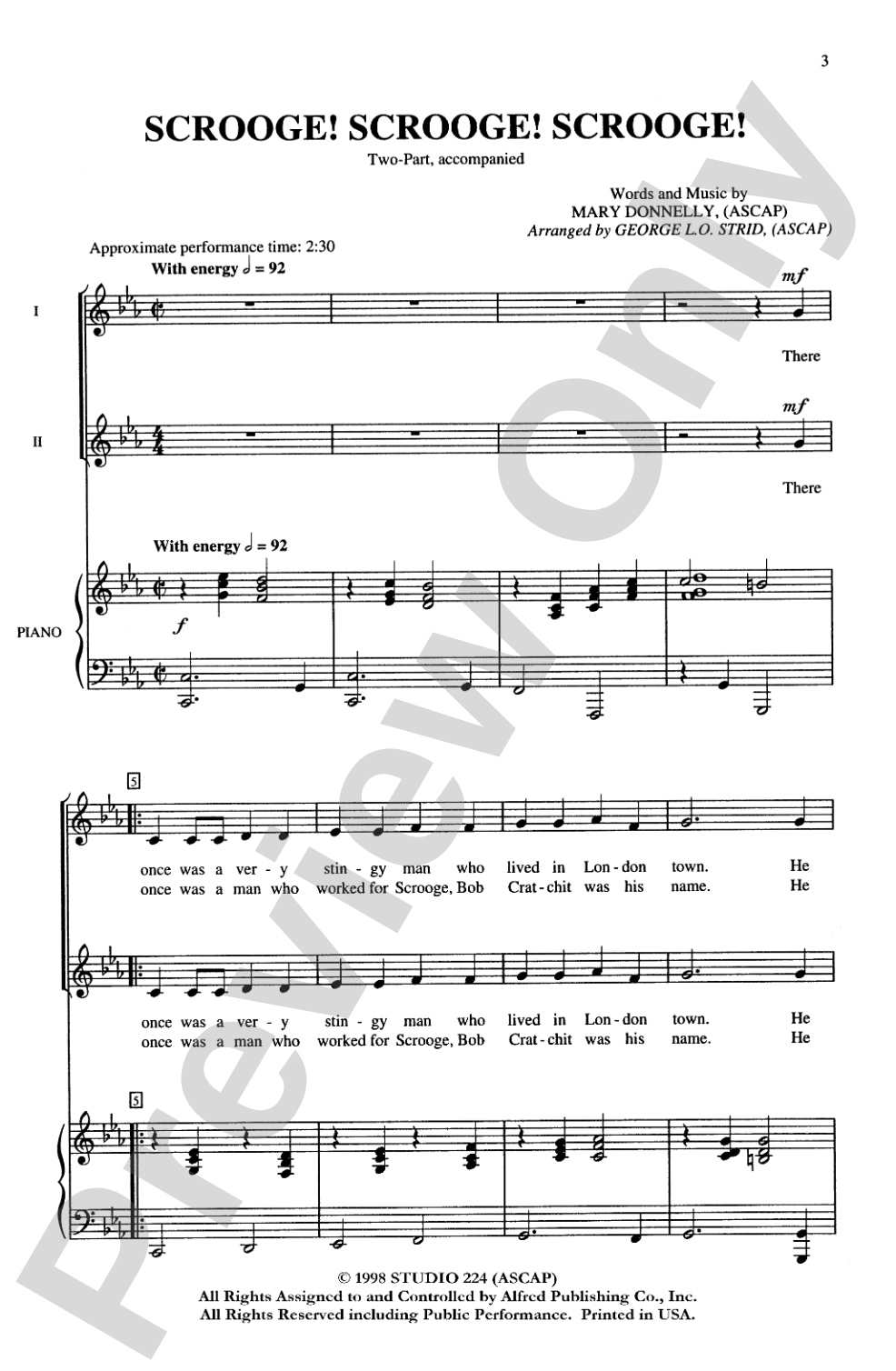 Scrooge, Scrooge, Scrooge: 2-Part Choral Octavo