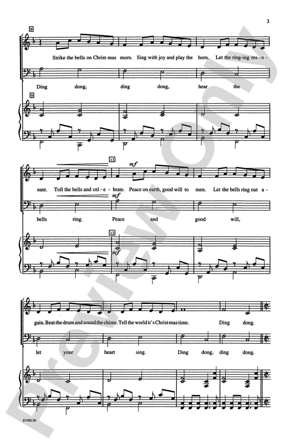 Canon of the Bells: SATB Choral Octavo