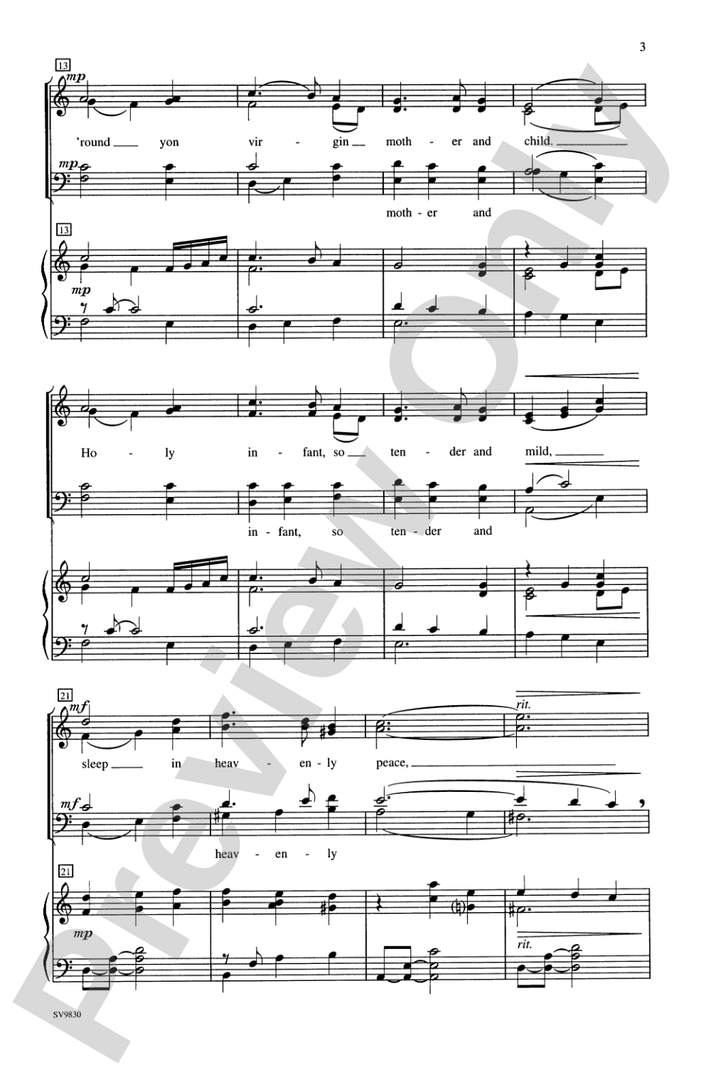 Silent Night: SATB Choral Octavo