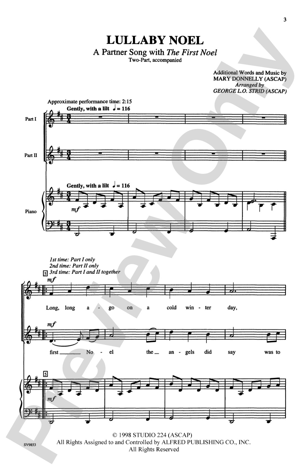 Lullaby Noel: 2-Part Choral Octavo