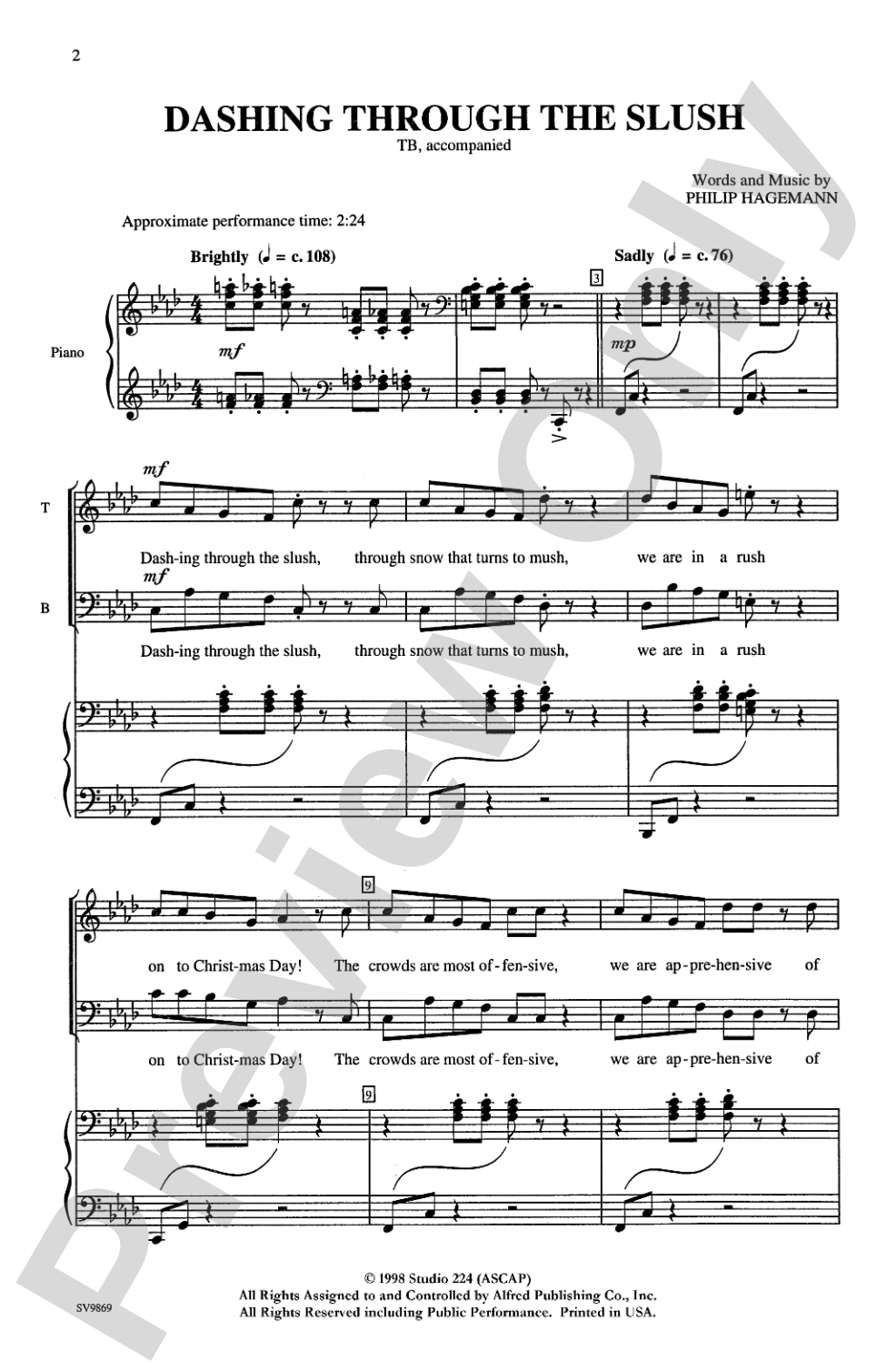 Dashing Through the Slush: TB Choral Octavo