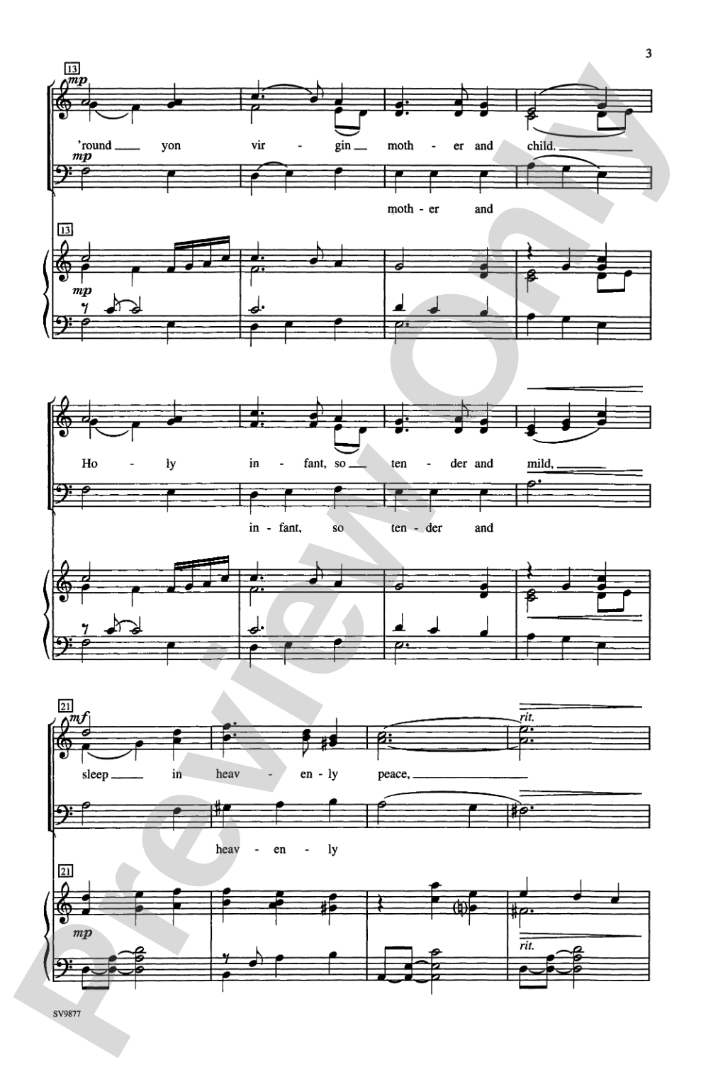 Silent Night: SAB Choral Octavo