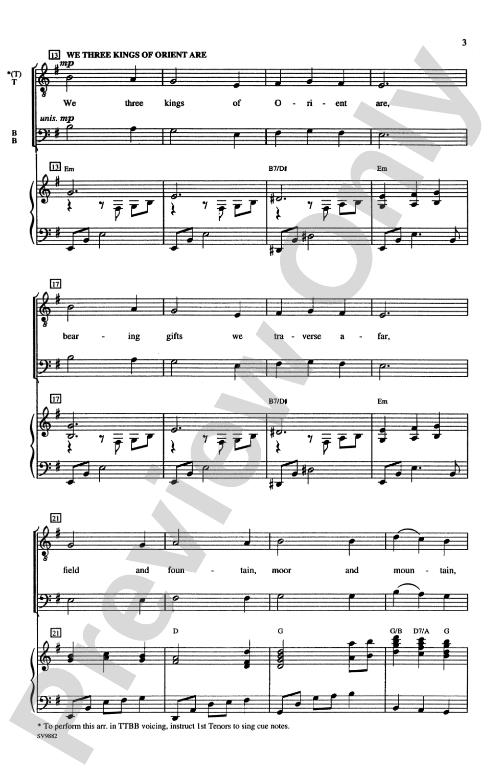 Star of Wonder (A Medley): (T)TBB Choral Octavo