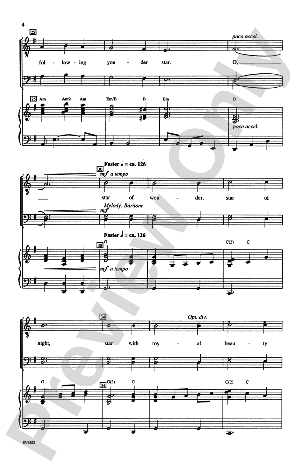 Star of Wonder (A Medley): (T)TBB Choral Octavo