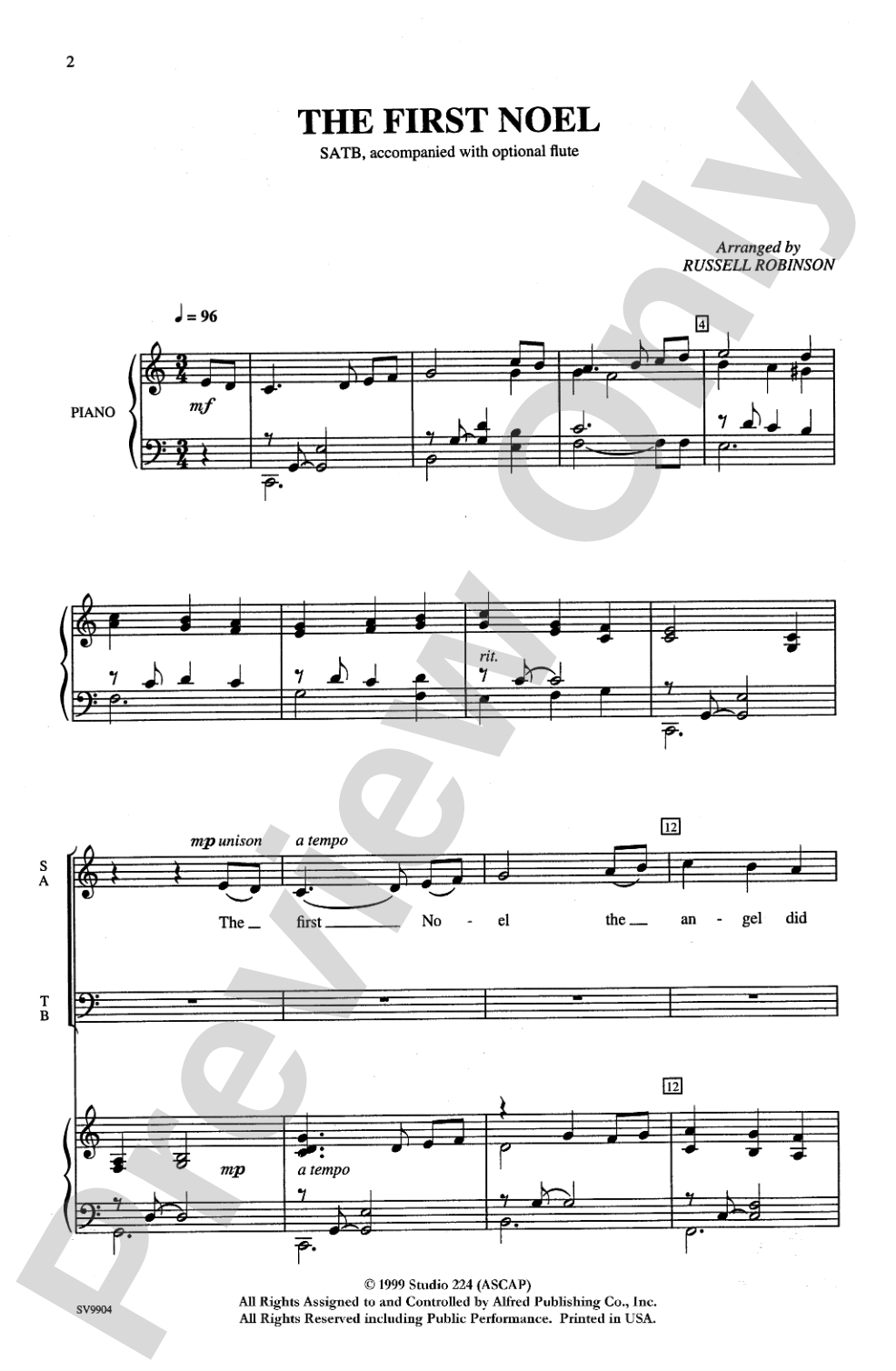 The First Noel: SATB Choral Octavo