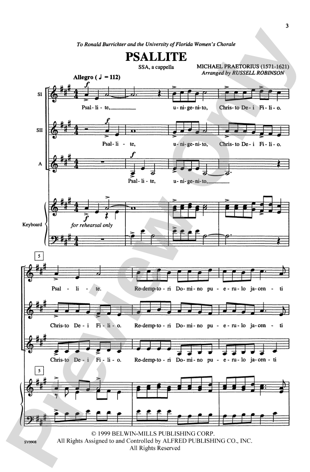 Psallite: SSA, <I>a cappella</I> Choral Octavo