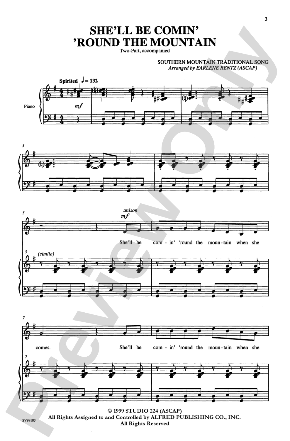 She'll Be Comin' Round the Mountain: 2-Part Choral Octavo