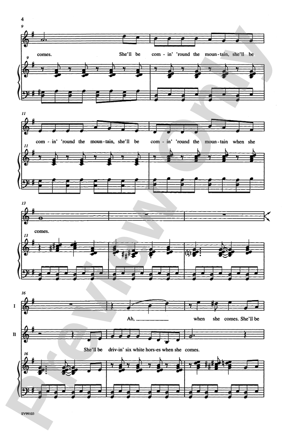 She'll Be Comin' Round the Mountain: 2-Part Choral Octavo