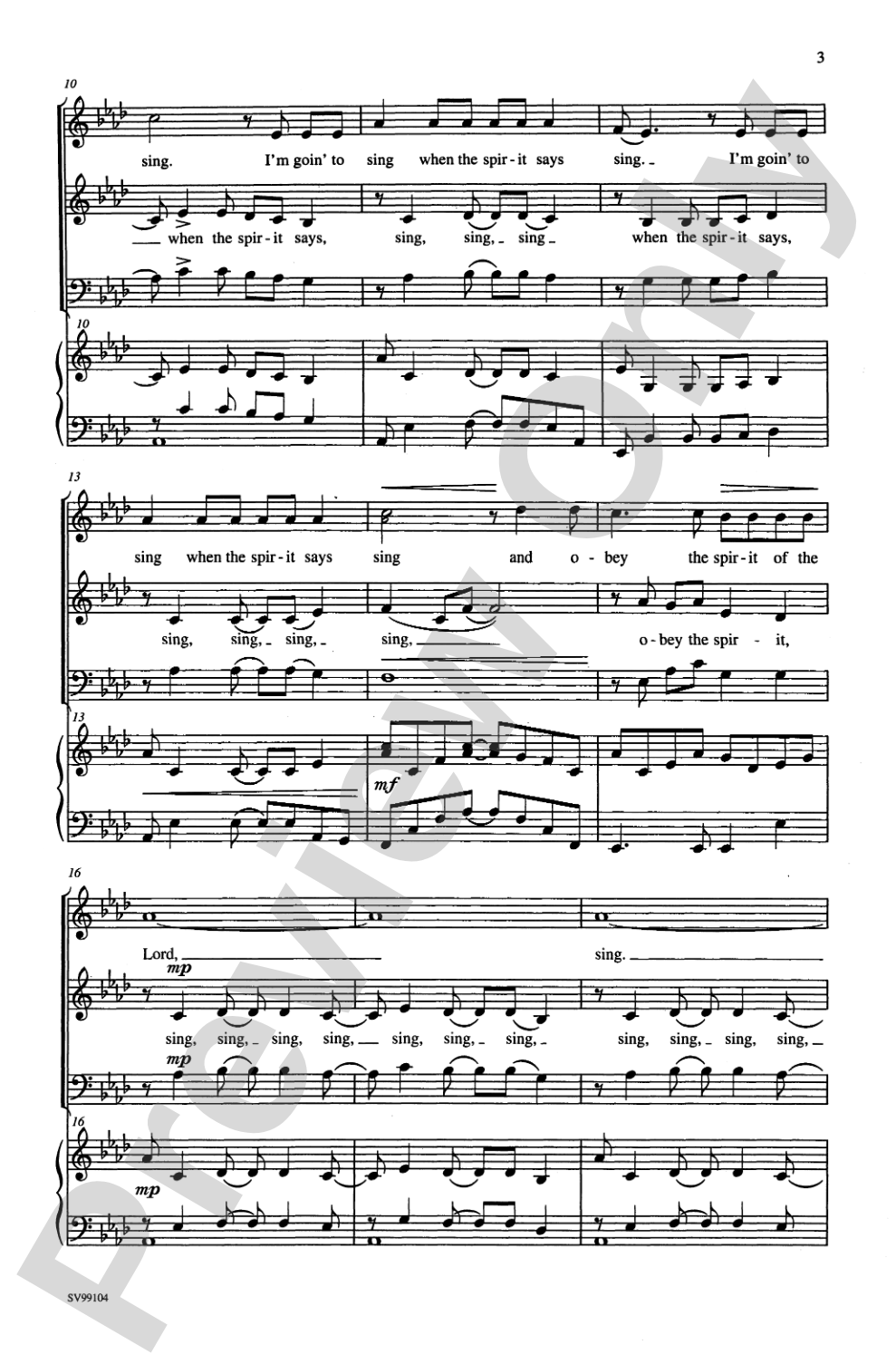 I'm Going to Sing: 3-Part Mixed Choral Octavo