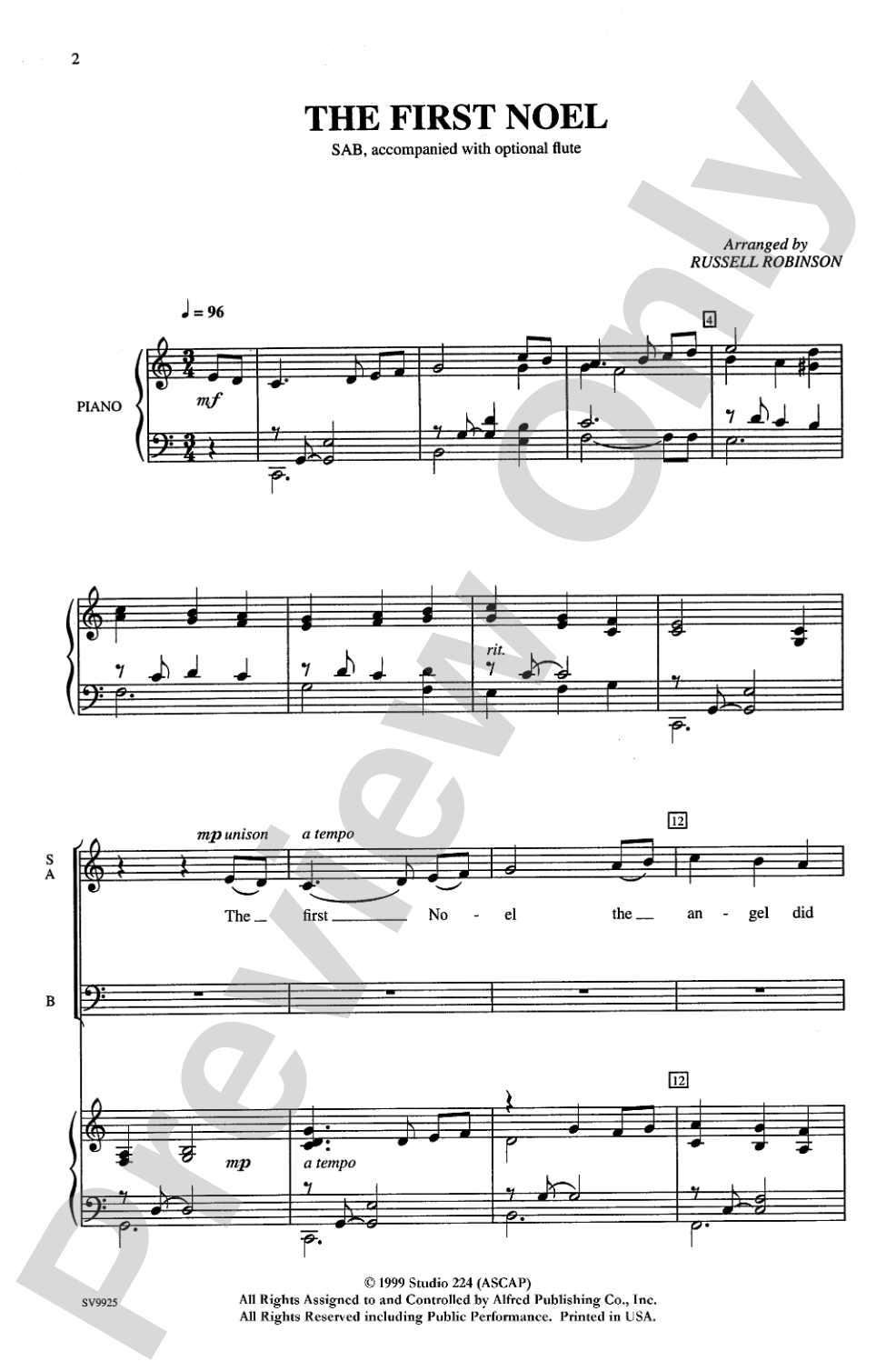 The First Noel: SAB Choral Octavo