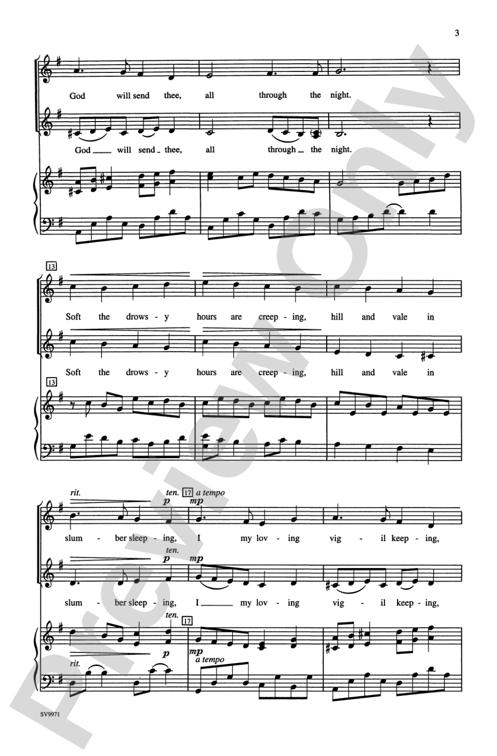 All Through the Night: 2-Part Choral Octavo