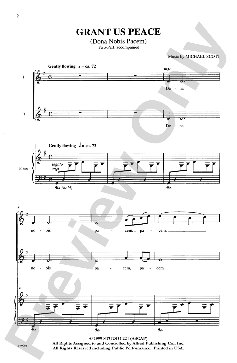 Grant Us Peace (Dona Nobis Pacem): 2-Part Choral Octavo