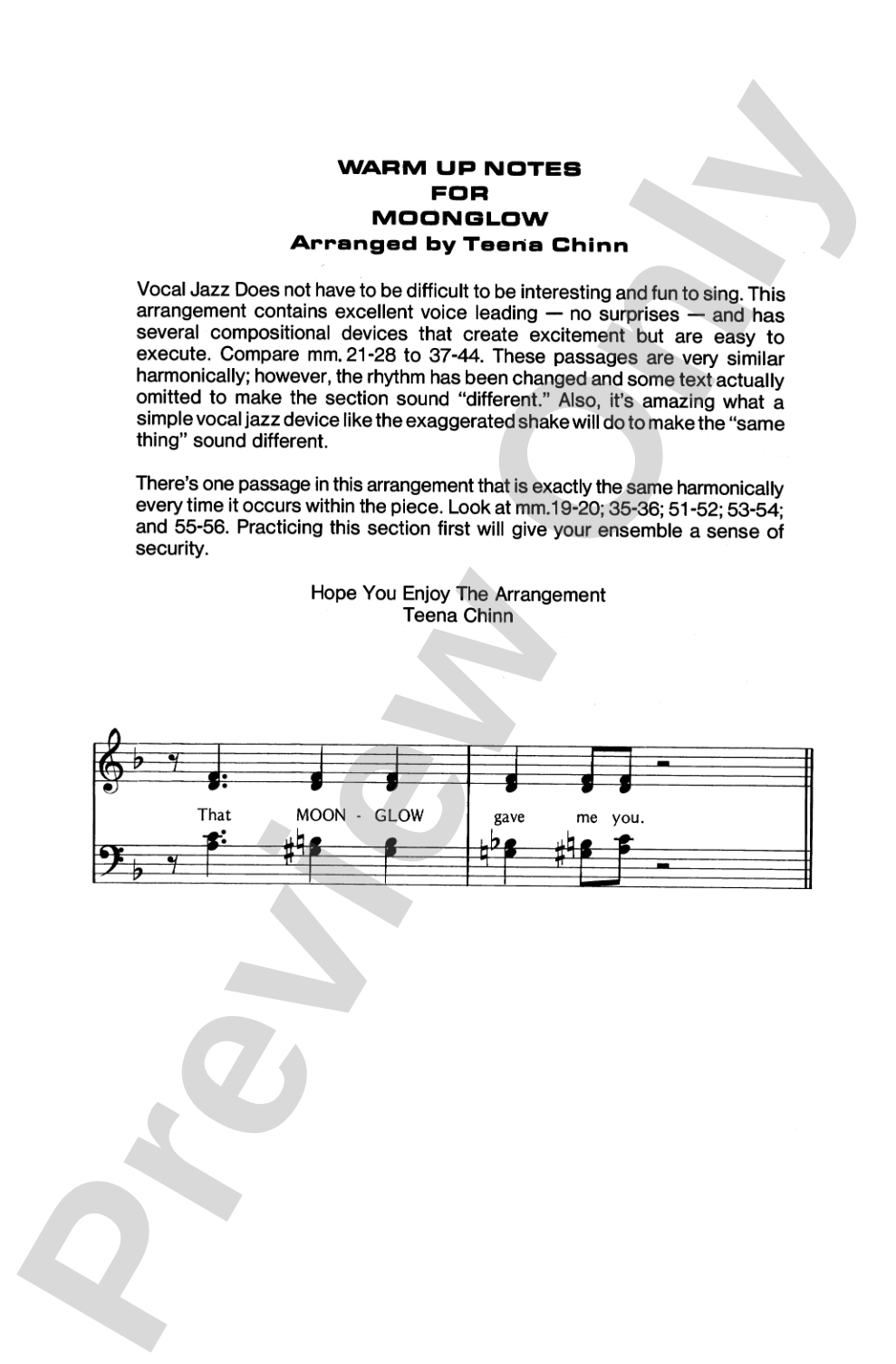 Moonglow: SATB Choral Octavo