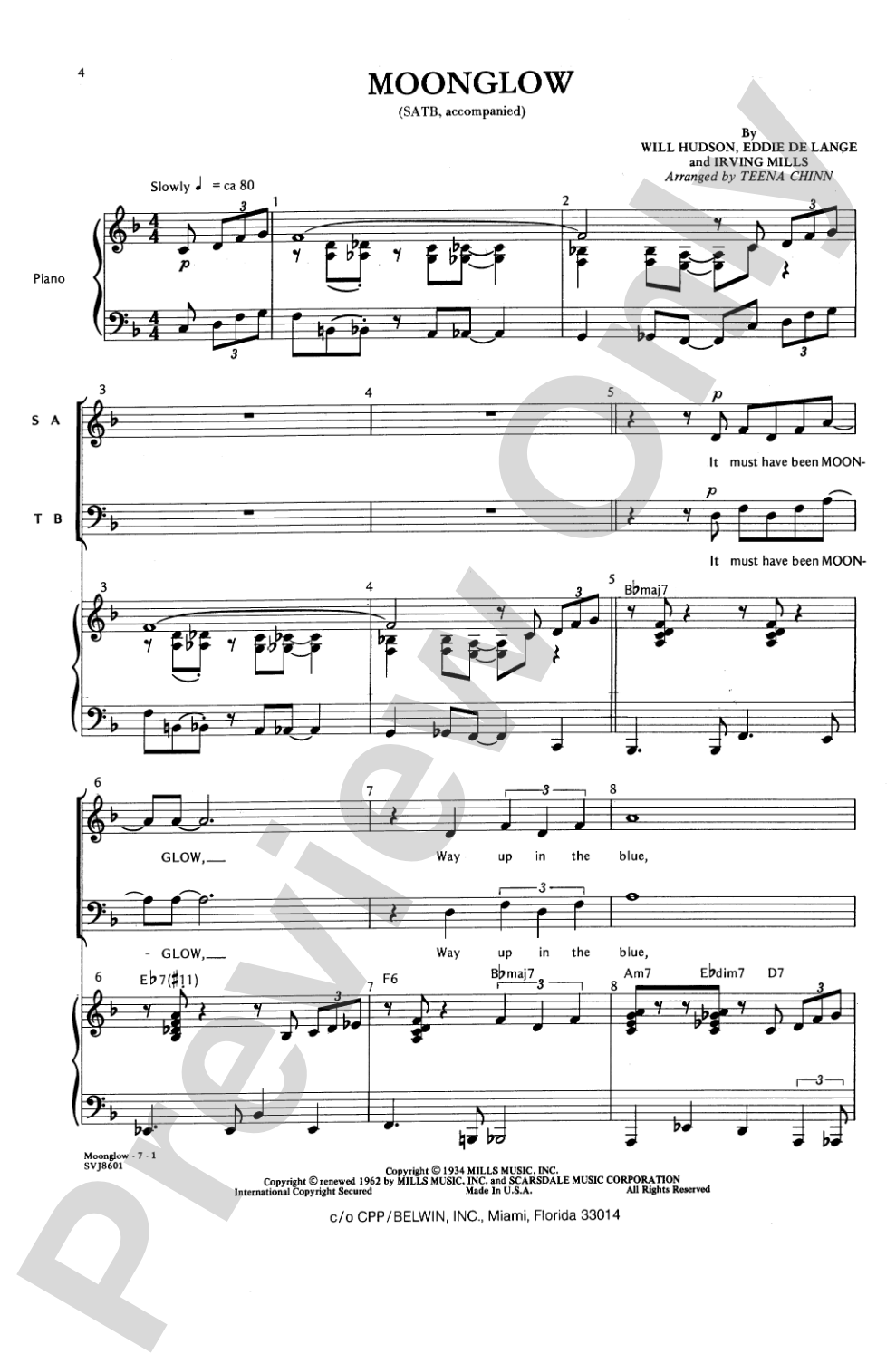 Moonglow: SATB Choral Octavo