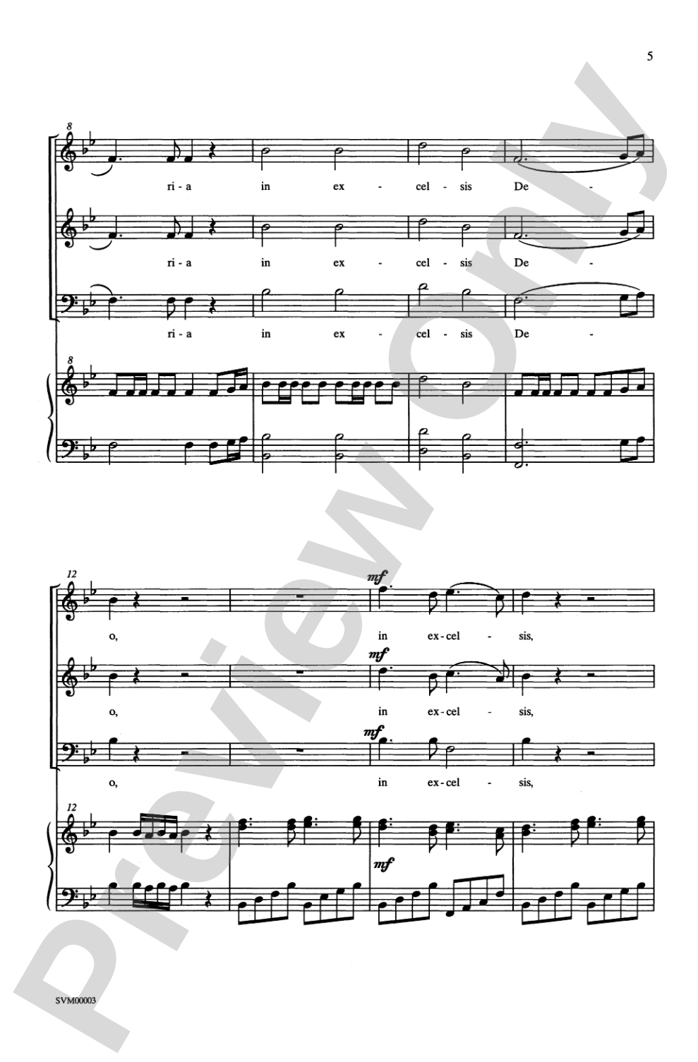 Gloria (from the <I>Twelfth Mass</I>): SAB Choral Octavo
