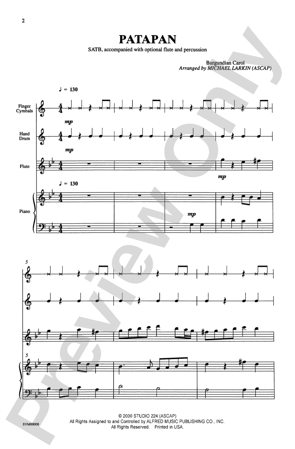 Patapan: SATB Choral Octavo
