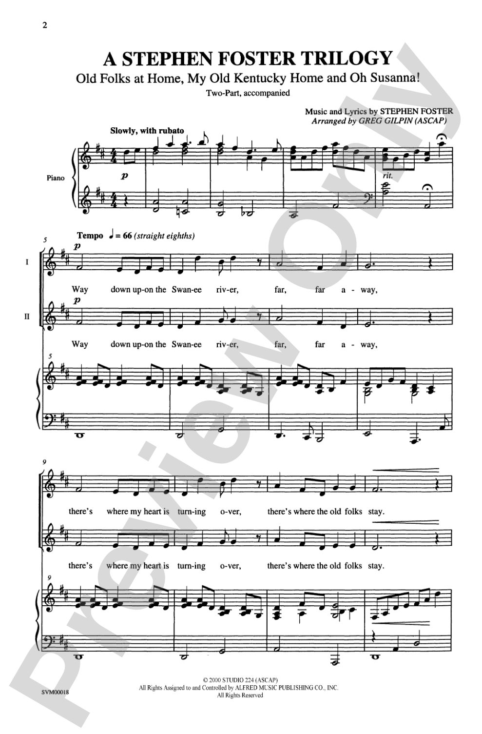 A Stephen Foster Trilogy: 2-Part Choral Octavo
