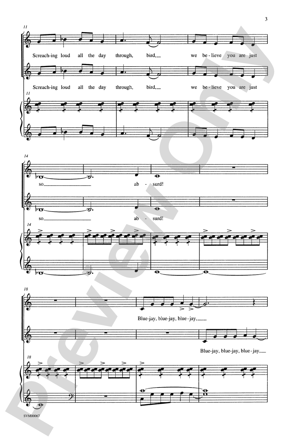 Blue Jay: 2-Part Choral Octavo