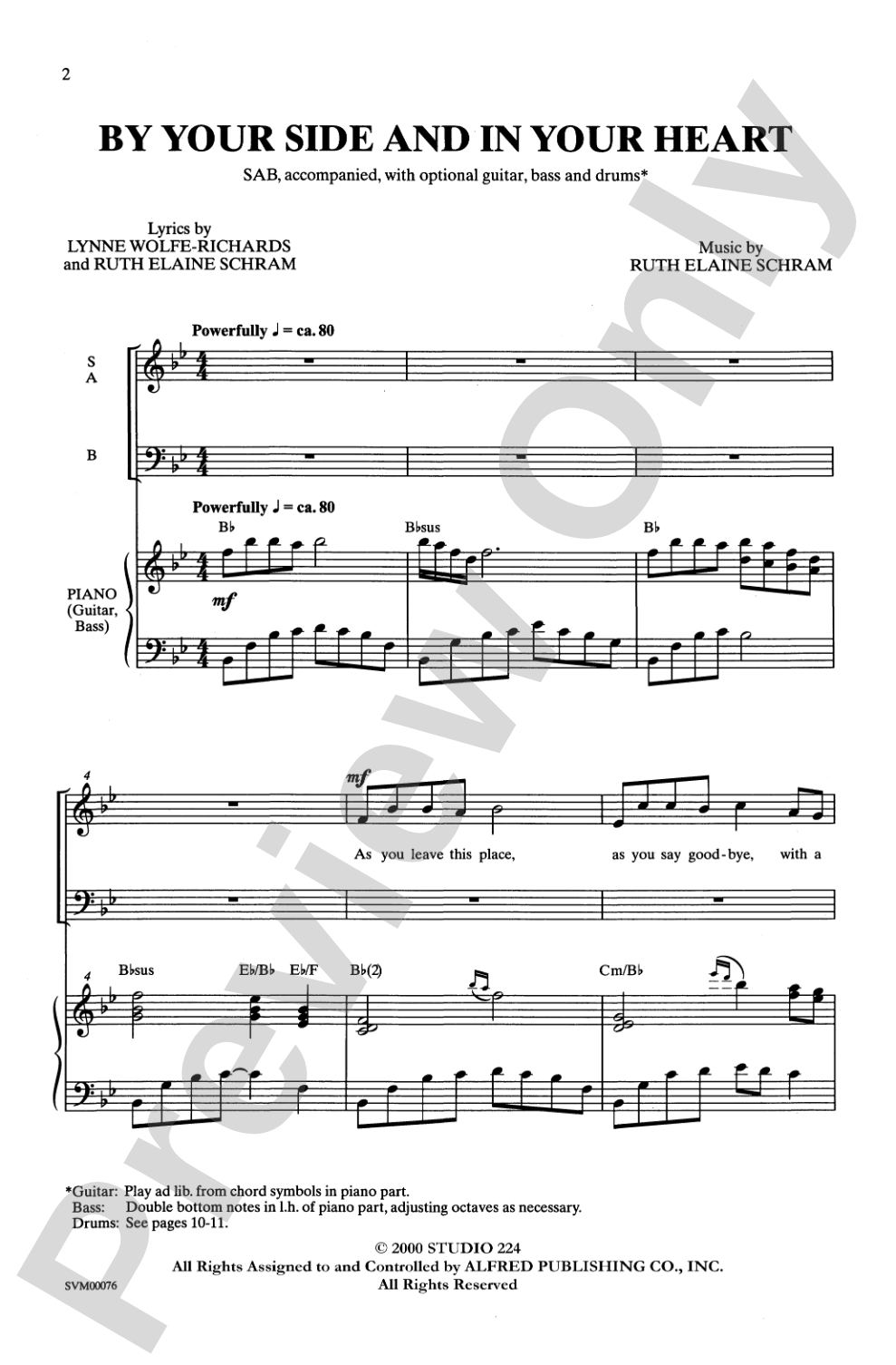 By Your Side and in Your Heart: SAB Choral Octavo