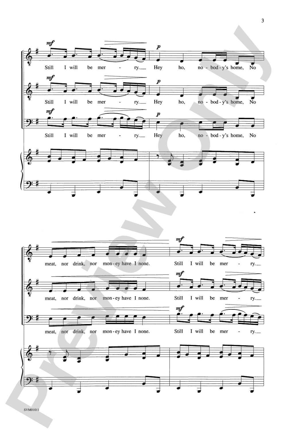 Hey Ho, Nobody's Home: TTB Choral Octavo