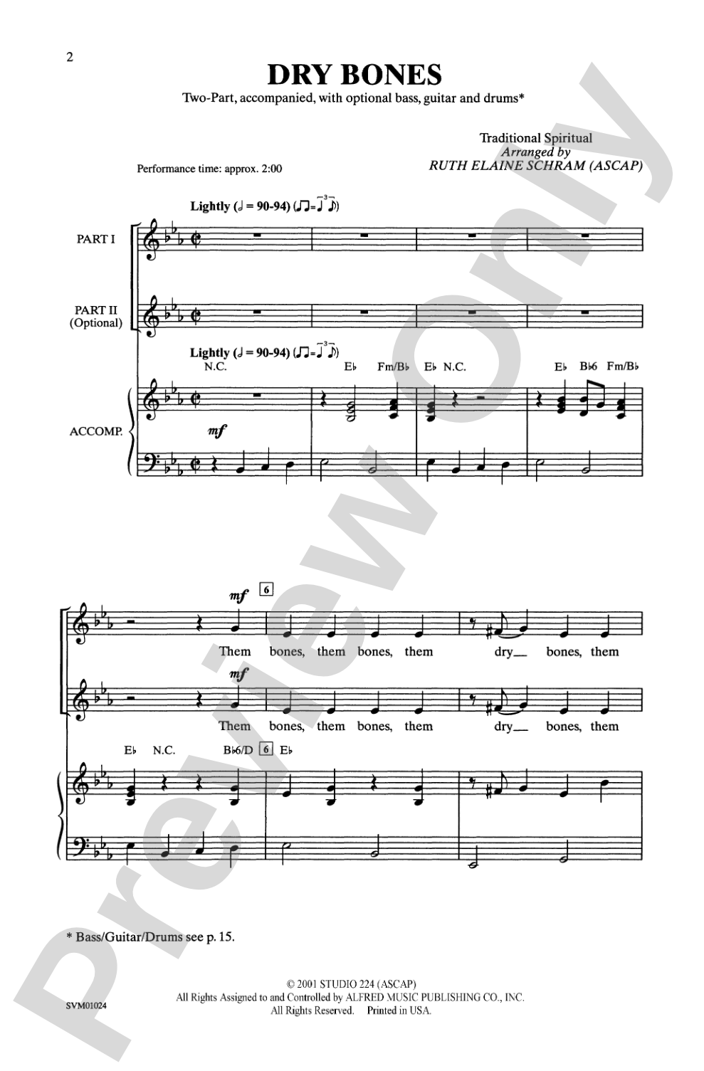 Dry Bones: 2-Part Choral Octavo