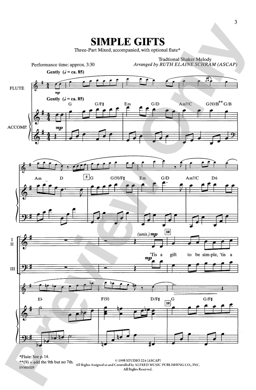 Simple Gifts: 3-Part Mixed Choral Octavo