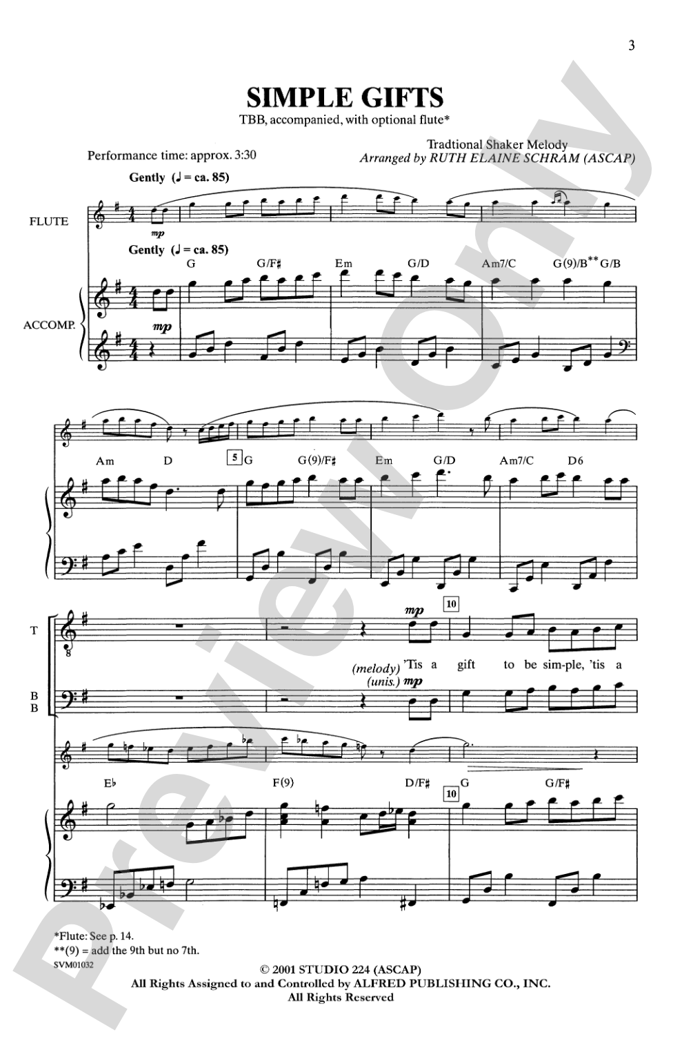 Simple Gifts: TBB Choral Octavo