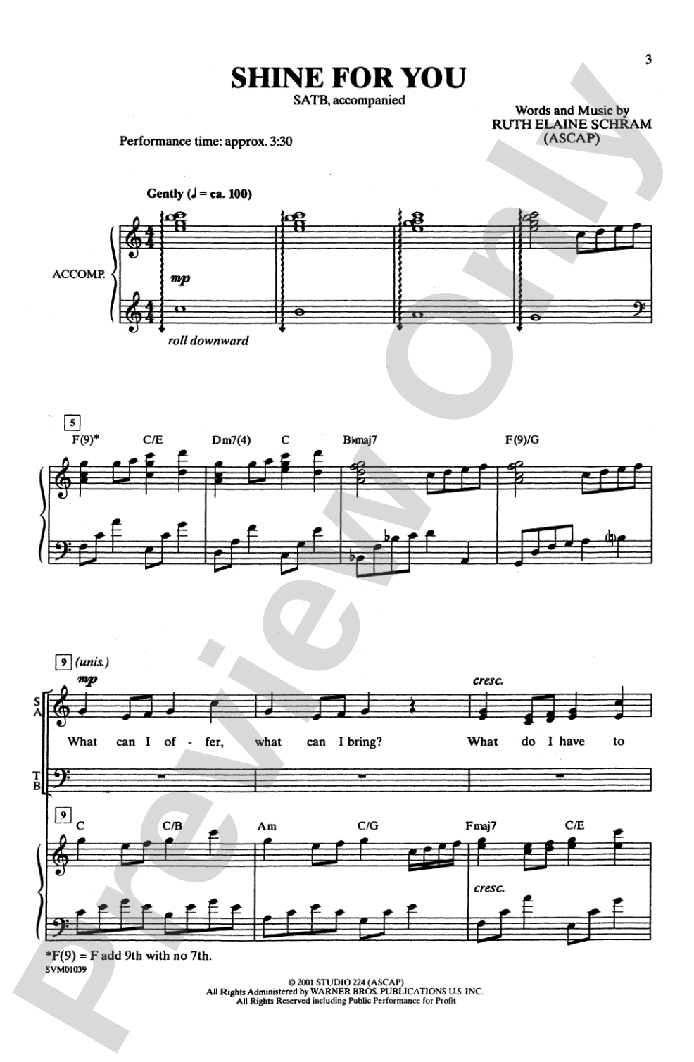 Shine for You: SATB Choral Octavo